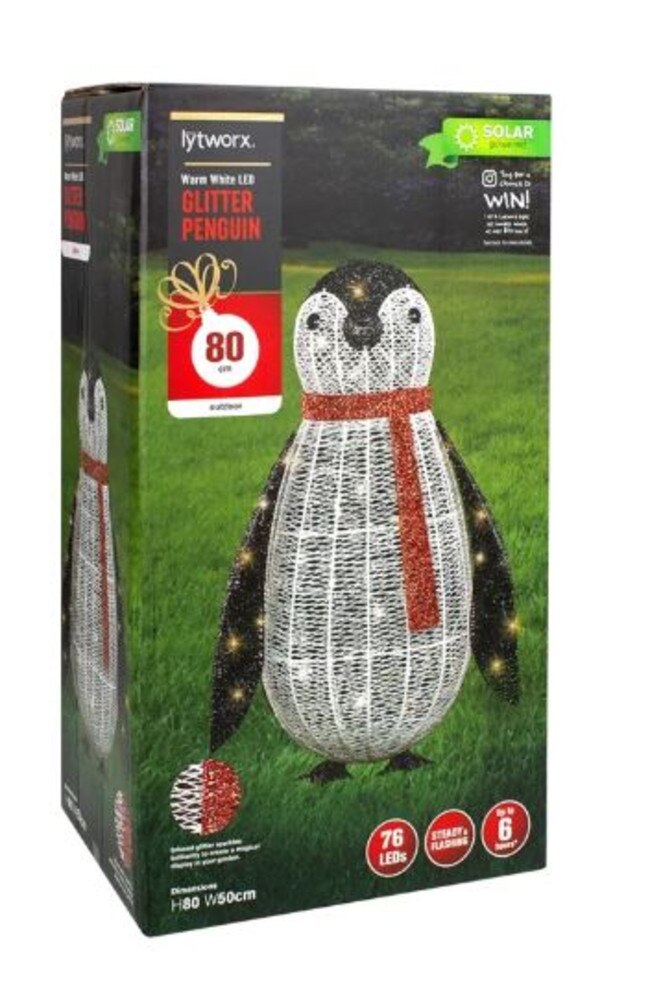 People flooded the post with their entries hoping to win the $500 gift card to purchase the $99 solar glitter penguin item. Picture: Bunnings