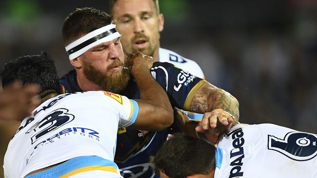 Josh McGuir in action for the Cowboys against the Titans. Picture: Getty Images