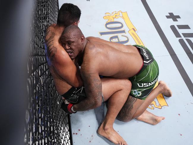 Mohammed Usman wrestled a lot, but was never close to a stoppage. Picture: Chris Unger/Zuffa LLC/Getty Images