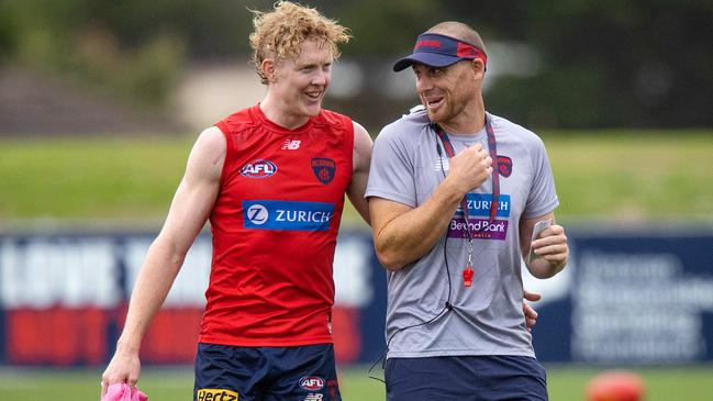 Simon Goodwin had a message for his players at the club’s best and fairest. Picture: Mark Stewart