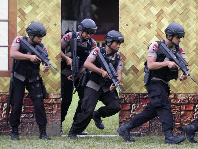 Officers of the Indonesian national police elite unit 