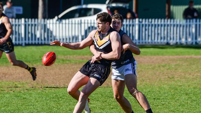 Bombers captain Otis Carthy. Picture: Brenton Edwards