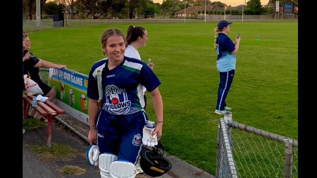 Tahlia Denham has carved out a cricket career despite the gradual loss of hearing in both ears. Picture: Tahlia Denham.