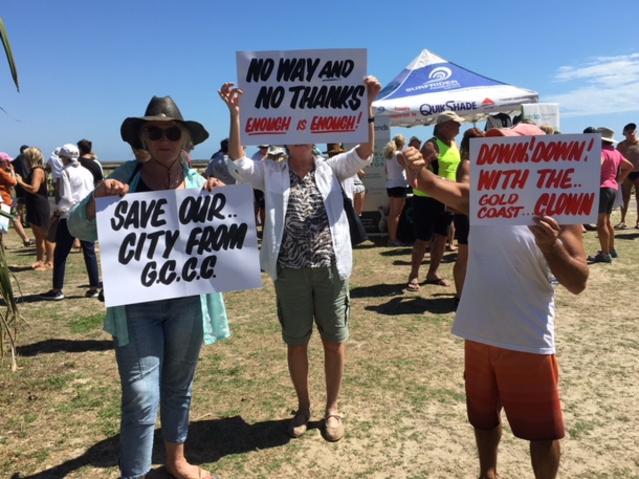 A protest has been held at Greenmount this morning. Photo: Emily Selleck