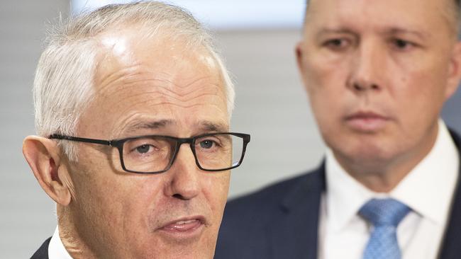 Malcolm Turnbull, with Peter Dutton. Picture: AAP