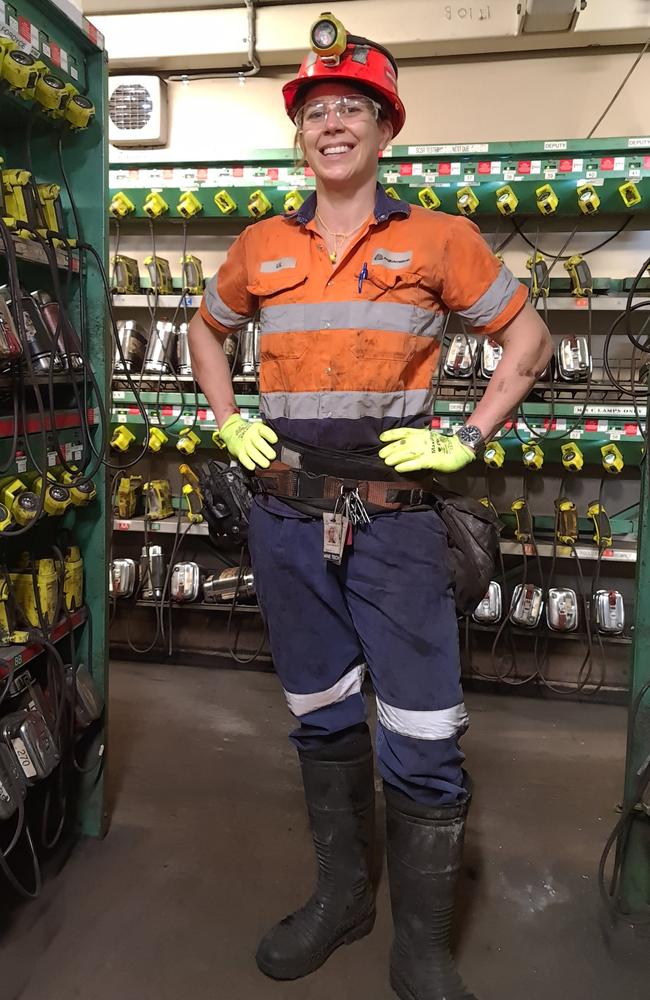 Trade qualified fire sprinkler fitter Lil Shanley, who works at Anglo's Moranbah North underground mine. Picture: supplied by Anglo American