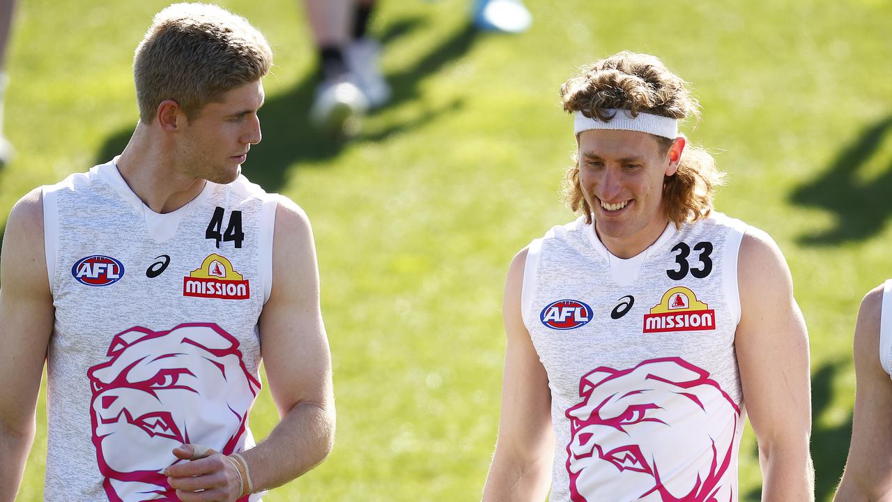 Tim English and Aaron Naughton. Picture: Daniel Pockett/Getty Images