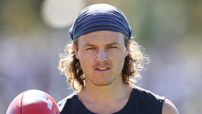 MELBOURNE . 29/09/2023. AFL . Jack Ginnivan of the Magpies during collingwoods captains run training session at Olympic Park  . Pic: Michael Klein