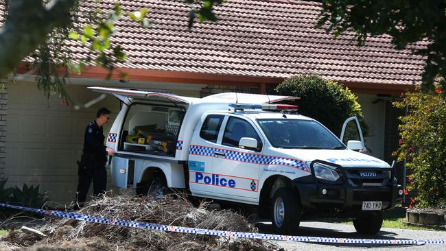 Police at the scene. Picture: Glenn Hampson