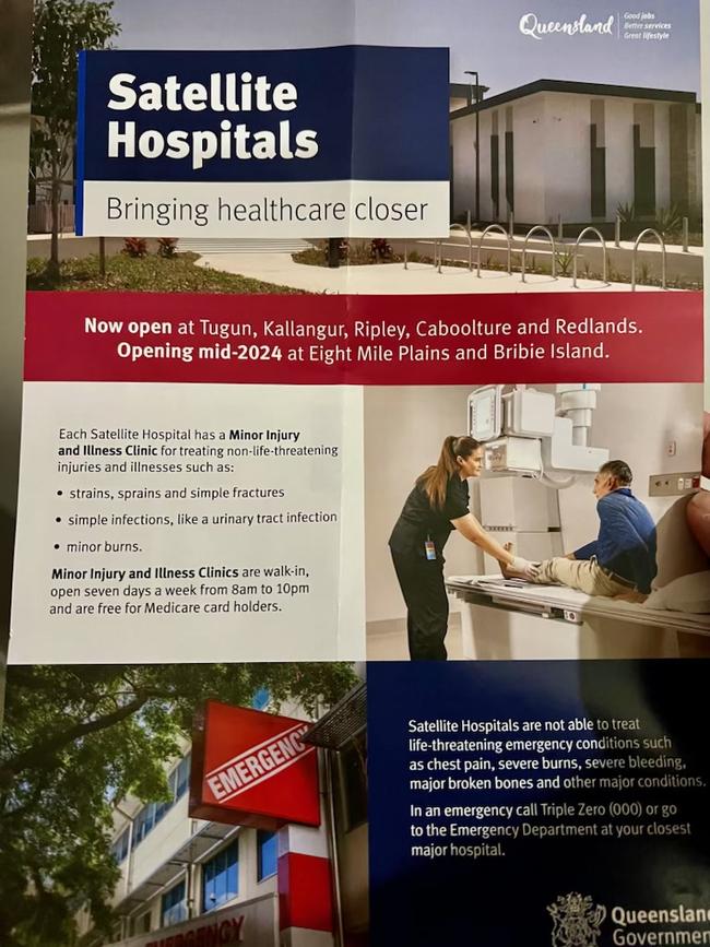 A flyer about Queensland's satellite hospitals dropped in Toowoomba South MP David Janetzki's letterbox.