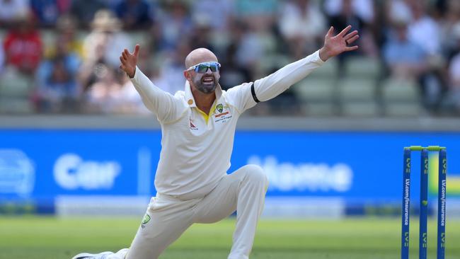 Nathan Lyon took four wickets in England’s first innings. Picture: Getty