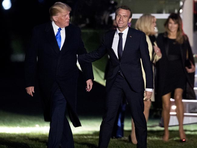 The US and French leaders appear to have a strong alliance. Picture: Manuel Balce Ceneta/AP