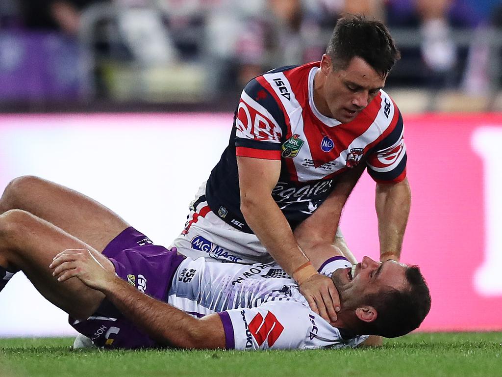 There was no love lost between Cooper Cronk and Cameron Smith in 2018. Picture: Brett Costello