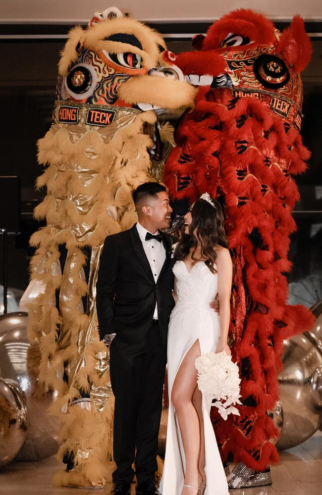 Jennie Tran and Kha Ngo at their wedding. Picture: Evernew Studio