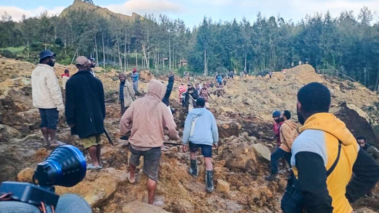 A landslide in Maip Mulitaka in Papua New Guinea's Enga Province has caused devastation for the local community. Picture: AFP