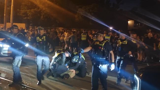 Pro-Palestinian protesters were pepper sprayed in a chaotic clash with police outside a Caulfield synagogue in November 2023.