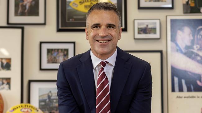 **EMBARGOED FOR POWER 100 2024 - DO NOT USE** December 9, 2024: Portrait of South Australian Premier Peter Malinauskas in his office.  Picture: Kelly Barnes