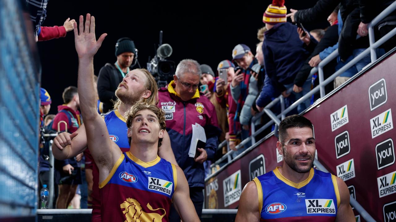 Brisbane has plenty to smile about on top of the ladder. Picture: Getty Images