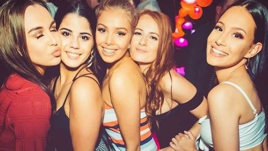 A group of girls partying at the old Orange Whip nightclub in Ringwood. Picture: Orange Whip Instagram.