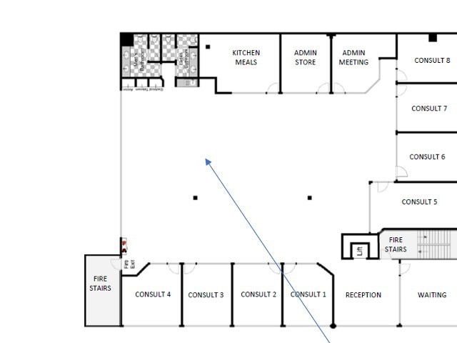 The layout of a new clinic for psychologists.