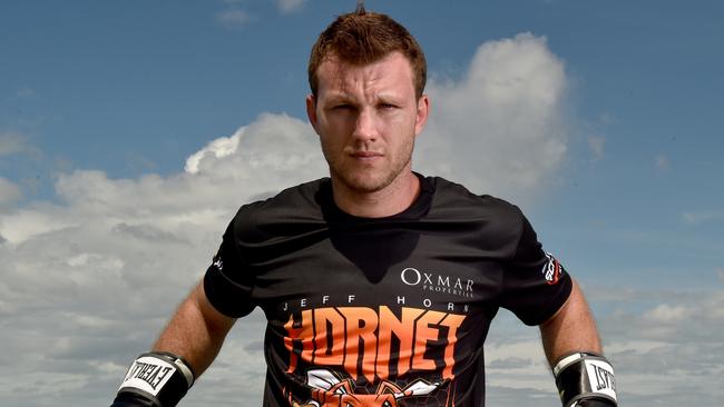 Boxer Jeff Horn on the Strand. Picture: Evan Morgan