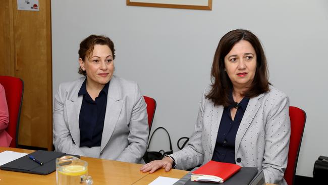 Jackie Trad and Annastacia Palaszczuk. Picture: David Clark