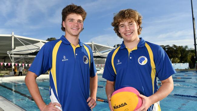 Sunshine Coast Water Polo players Auguste Korac and Smith Connors have been picked in the Australian Men's Cadet squad. Picture: Patrick Woods.