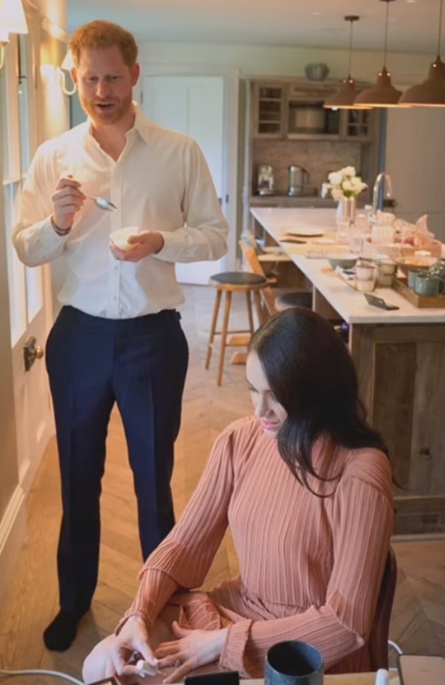 Harry and Meghan pictured at Frogmore cottage. Picture: Netflix