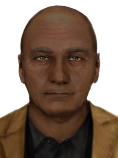 A composite image of the man wanted over a sexual assault on tram Route 70 in July.