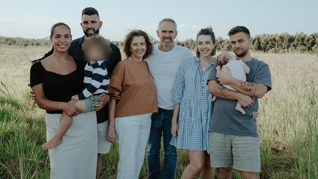 Left to right: Savannah Lloyd with husband Camryn Lloyd and son Zion, Cam's parents Donna and Michael Lloyd, sister Saffron Lloyd with baby Paris and brother-in-law Dieter van Reijsen. Picture: supplied