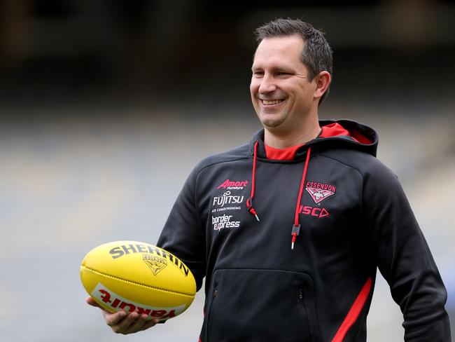 Hayden Skipworth in 2019 as Essendon performance coach.