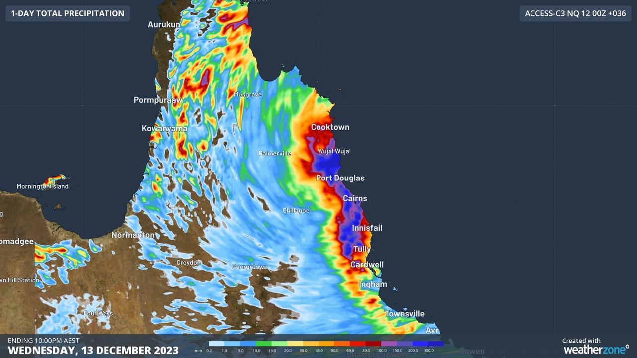 Up to 500mm of rain is expected along parts of the coast. Picture: Weatherzone