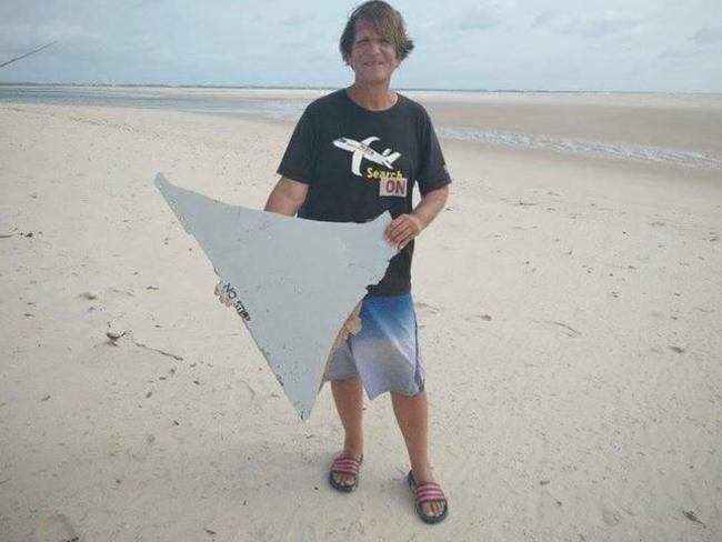 Blogger Blaine Gibson with debris which he suspects to be from MH370.