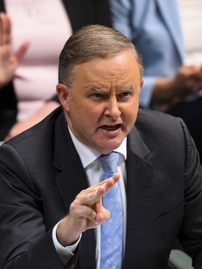 Labor leader Anthony Albanese attempted to intitate a debate with Scott Morrison about the state of the economy... Picture: AAP