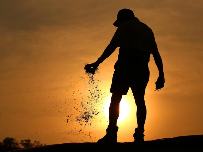 Dairy farmer Colin Thompson on his dairy farm Callara near Gooloogong in the central west of NSW. Picture: Toby Zerna