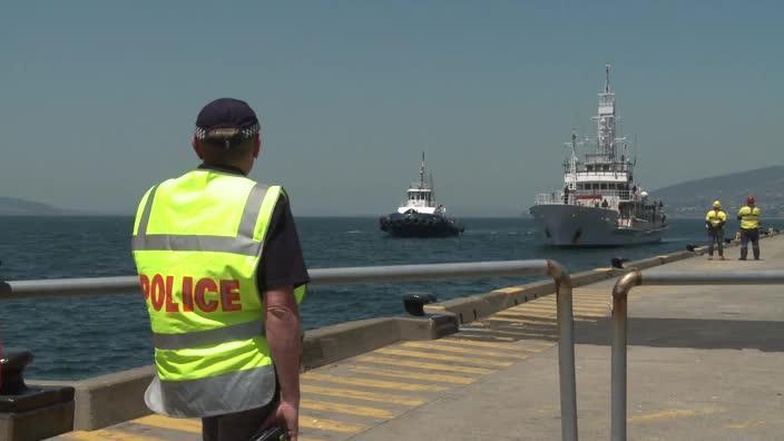 Drug vessel towed to Hobart