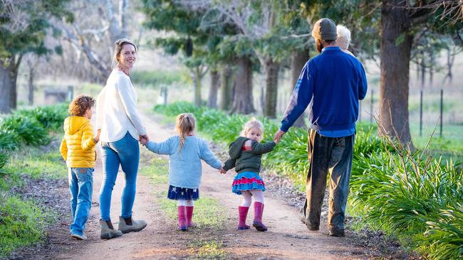 Virginia Tapscott with her family. Picture: Simon Dallinger