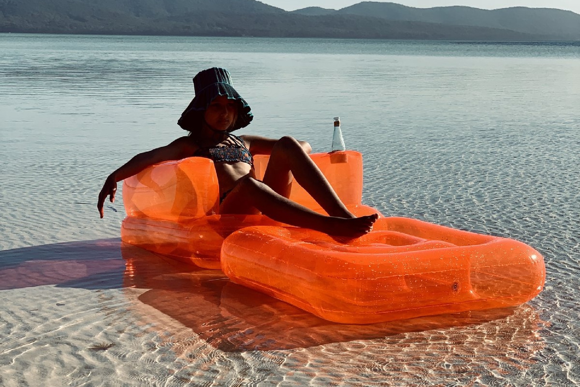 Clear Orange Beach Tote - FUNBOY