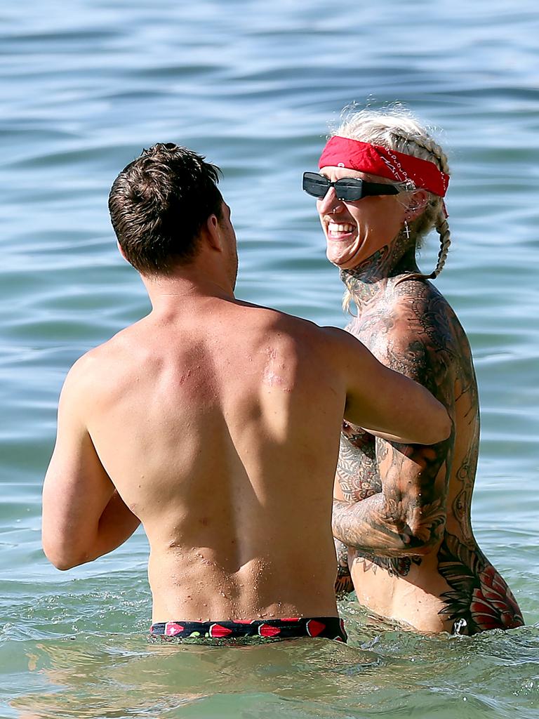 The lads went for a swim at Lady Jane Beach. Picture: Diimex