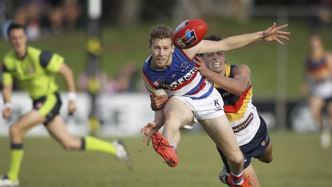 Marcus Barreau and Central District were under constant pressure against Adelaide at Elizabeth Oval. Picture: Dean Martin/AAP