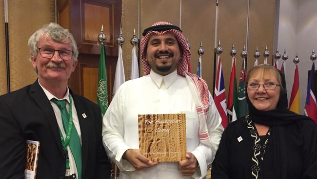 Prince Fahd who is the head of the Saudi Arabian Olympic committee with Paddy McHugh and his wife Virginia. Picture: Supplied