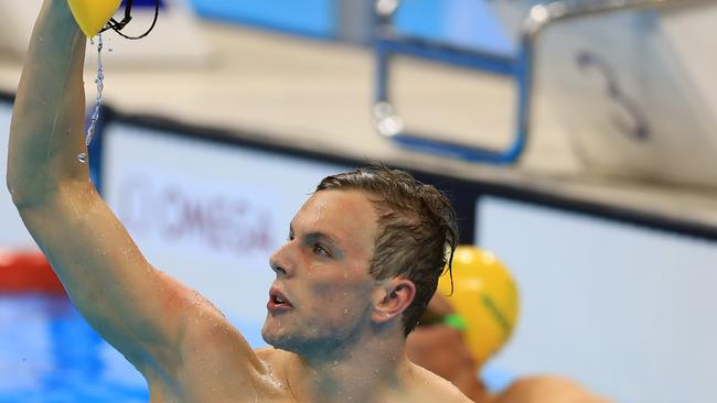 Rio Olympics 2016. The Finals and Semifinals of the swimming on day 05, at the Olympic Aquatic Centre in Rio de Janeiro, Brazil. Kyle Chalmers wins the MenÕs 200m Freestyle Final. Picture: Alex Coppel.