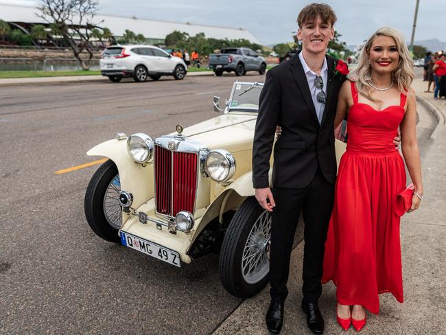 CLASS OF 2024: St Patrick's College Townsville school formal. Year 12 student Mia Rial and partner.