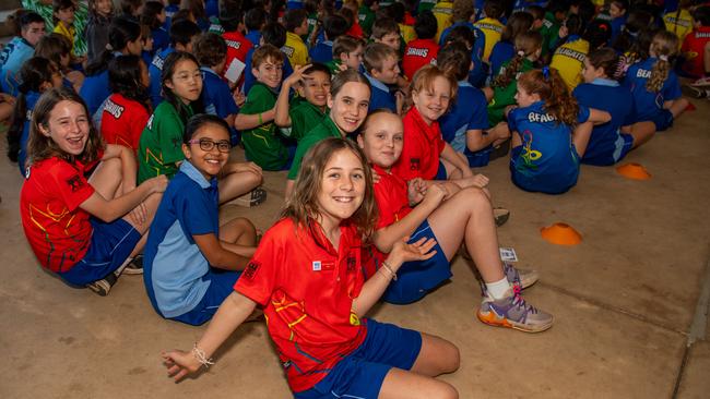 Students from Stuart Park Primary School celebrate the last day of Term 2, 2024. Picture: Pema Tamang Pakhrin