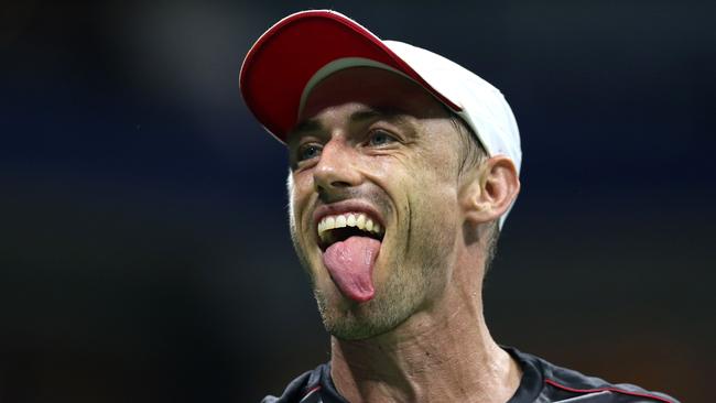 NEW YORK, NY - SEPTEMBER 03: John Millman of Australia shows his emotions during the men's singles fourth round match against Roger Federer of Switzerland on Day Eight of the 2018 US Open at the USTA Billie Jean King National Tennis Center on September 3, 2018 in the Flushing neighborhood of the Queens borough of New York City.   Alex Pantling/Getty Images/AFP == FOR NEWSPAPERS, INTERNET, TELCOS & TELEVISION USE ONLY ==