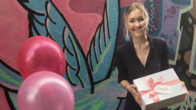 Megan Pritchard took this picture of Toyah Cordingley after handing Toyah a gift box with a note saying “will you be my bridesmaid?” on October 3, 2018. Toyah would never be bridesmaid, as she was killed less than three weeks later. Picture: Supplied