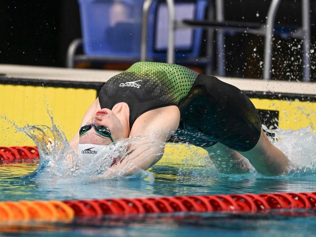 O’Callaghan is preparing for an extensive program that includes backstroke events. Picture: Brenton Edwards / AFP