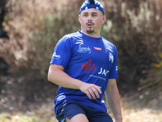 New Bulldogs hooker Reed Mahoney at this first training session with the club. Picture: Kundai Chawira/Bulldogs Media