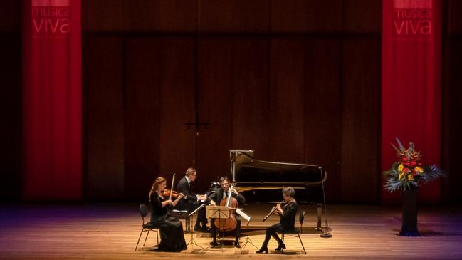 Oboist Diana Doherty (right) and the Streeton Trio performing in a Musica Viva concert. Picture: Alex Jamieson