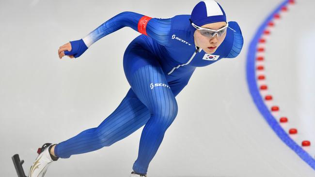 South Korea's Noh Seon-Yeong competes in the women's 1,500m speed skating event during the Pyeongchang 2018 Winter Olympic Games. Picture: AFP